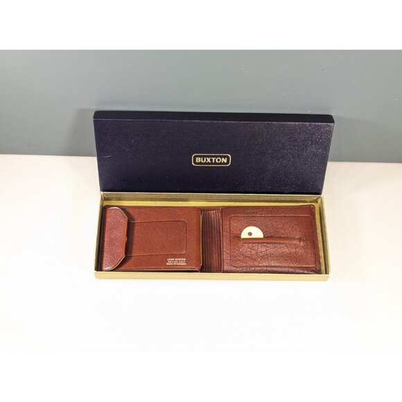 New Old Stock LORD BUXTON brown leather bifold wallet, Analine Calf leather - Picture 2 of 13